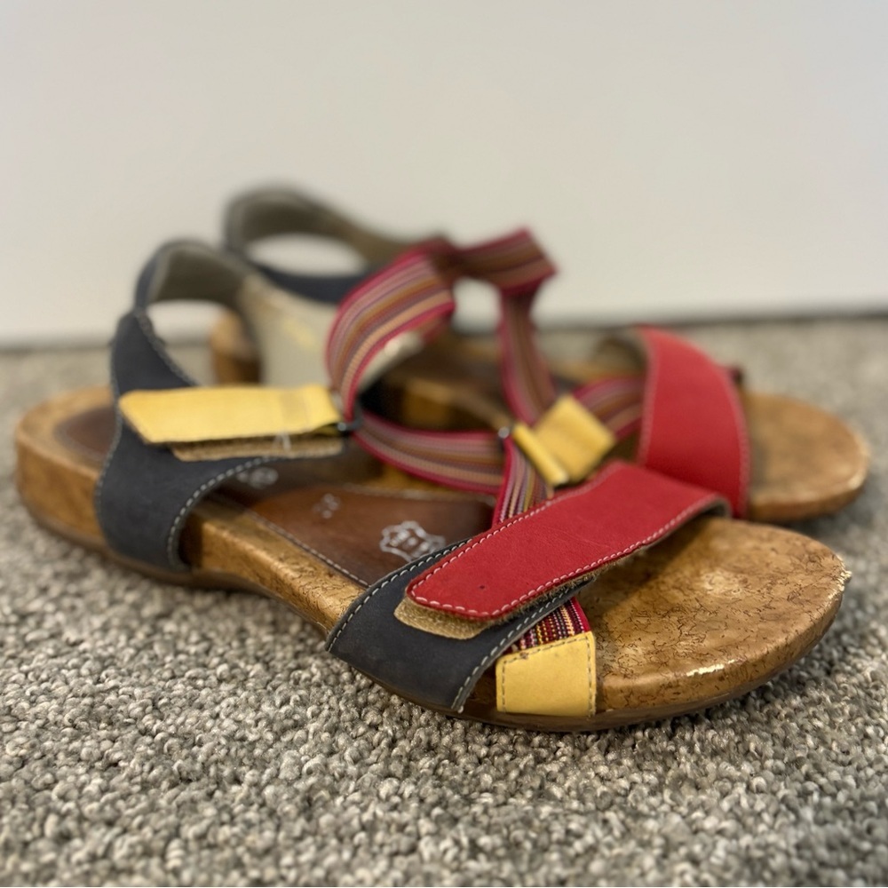 Remonte Leather Multicolour Strappy Sling Back‎ Sandals Women's Size 7.5